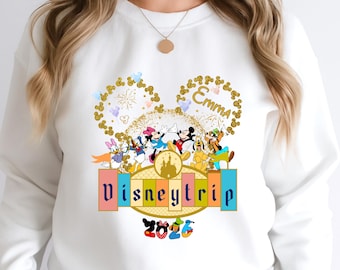 Disney-reisshirt, aangepaste naam Disney vakantie-T-shirt, familie bijpassende Disney-shirts, Disney World 2026, Mickey Minnie-groepsshirt