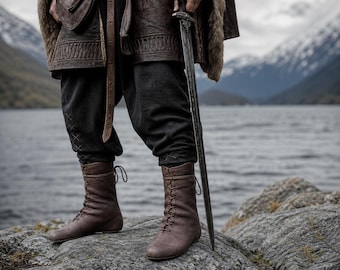 Viking Medieval Boots – Renaissance Knight Cosplay Shoes, LARP Pirate Footwear for Men & Women