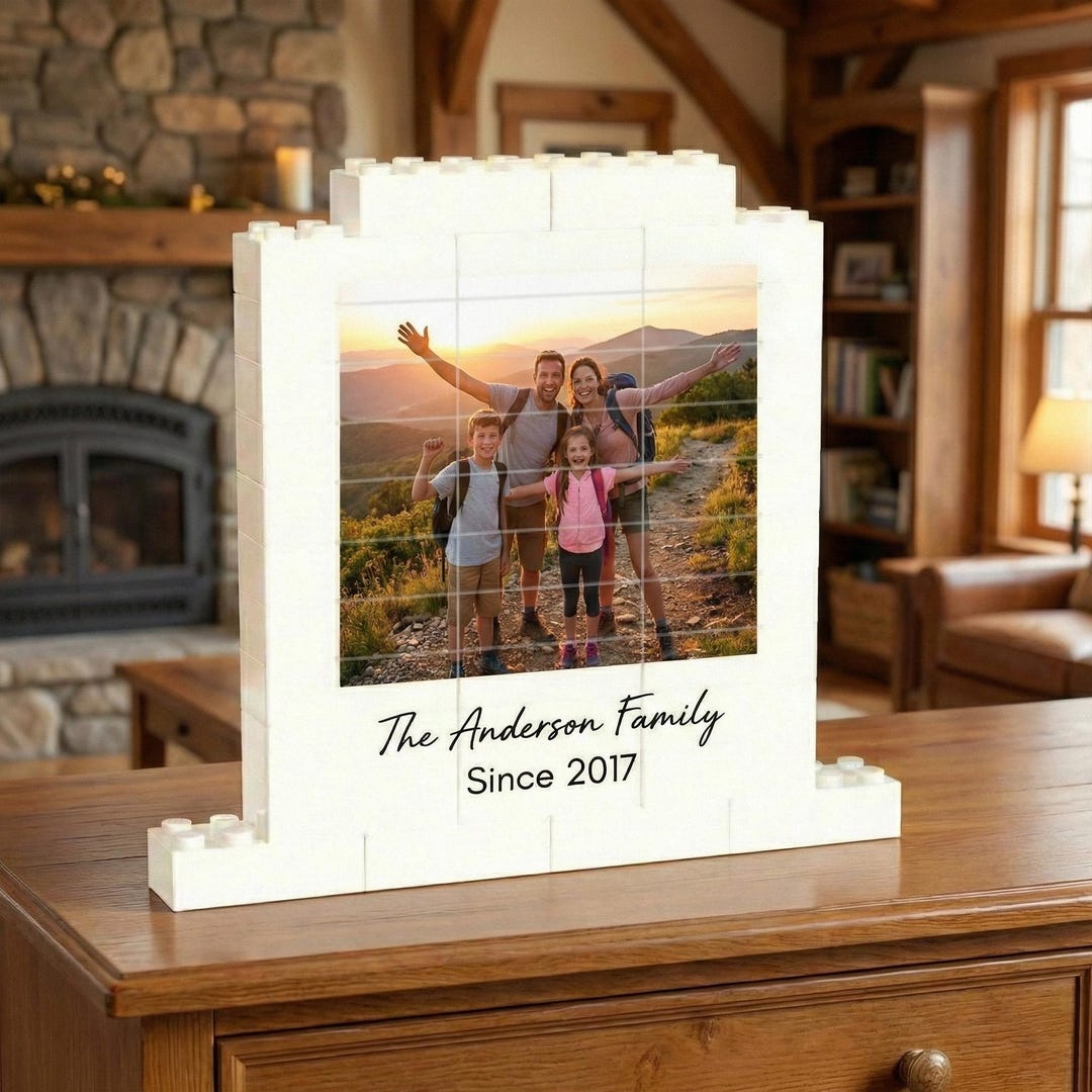 Personalized Family Photo Building Block Frame, Custom Brick Picture ...
