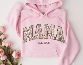 Floral Mama Sweatshirt, Personalized Embroidered Mom Crewneck, Custom Mama Shirt, Mom Gift, Mother’s Day Gift for Mama