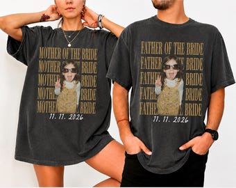 Custom Vintage Photo Mother Of The Bride Shirt, Comfort Colors Mother of Bride Tshirt, Personalized Mom of Bride Shirts Gift For Mother