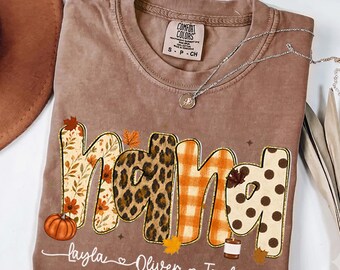Nana Fall Comfort Colors Shirt • Nana Autumn Tees • Nana Thanksgiving Halloween • Gingham Leopard Nana Pumpkin Patch Tee • Cute Nana GIfts