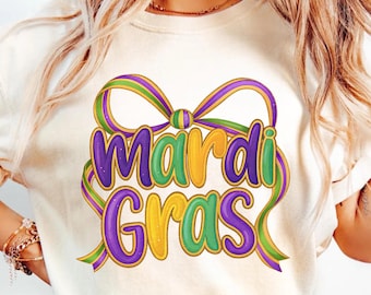 Comfort Colors® Camisa retro Mardi Gras, camiseta Brush Mardi Gras, camiseta Fleur De Lis, traje de fiesta Mardi Gras, regalo de Mardi Gras para mujeres