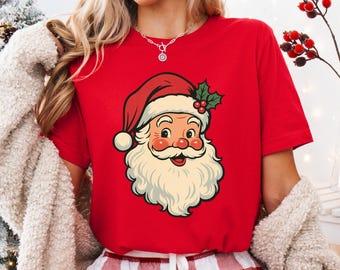 Christmas Santa Shirt, Retro Santa Shirt, Gift For Christmas, Retro Christmas Shirts, Christmas Shirt For Women, Gift For Women,Santa Shirt