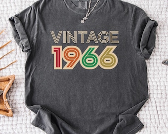 Vintage 1966 Retro Shirt, 60th Birthday Shirt, Comfot Colors Well Aged Tees, Limited Edition, Original Parts, Birthday Gift for Men