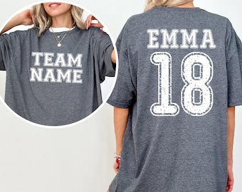 Benutzerdefinierte Sport-Shirt, Vorderseite Rückseite Name und Nummer Shirt, Sport-T-Shirts, Ihre Team-Shirts, personalisiertes Sport-Shirt, kundenspezifische Textnummer T-Shirts