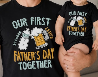Personalisiertes Vatertags-Shirt, personalisiertes Vater-Kind-Namens-Shirt, benutzerdefiniertes Papa-T-Shirt, neues Papa-Geschenk, Vati-T-Shirt, Vatertagsgeschenk