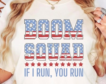 Comfort Colors 4th of July Boom Squad Shirt, Patriotic Tee, Independence Day shirt, American flag, 4th summer shirt, America USA Retro Shirt