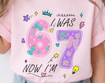 7. Geburtstag Shirt, ich war 6, jetzt bin ich 7 Kinder T-Shirt, Geburtstagskind-T-Shirt Jugend, Geschenk für Alpha Kinder