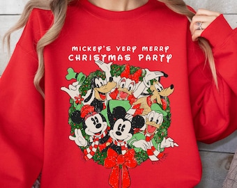 Disney Christmas Tee, Mickey’s Very Merry Christmas Party Shirt, Mickey & Friends Christmas Sweatshirt, Disneyland Xmas Family Holiday Shirt