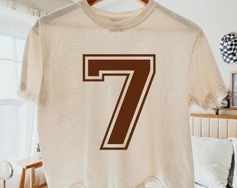 Comfort Colors® custom nummer boxy T-shirt, cropped shirt honkbalteamspeler voor moeder, Game Day gepersonaliseerd nummer T-shirt, cadeau voor haar