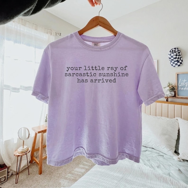 Comfort Colors® Your Little Ray of Sarcastic Sunshine Has Arrived Crop Tee, Funny Boxy Tee, Sarcastic Trendy Womens Shirt,Humor Cropped Fit image 6