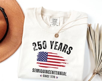 Comfort Colors® Retro Usa 250 Shirt, Independence Day Shirt, Celebrate 250th Anniversary Shirt Usa Flag Tee 4th of July Shirt Patriotic Gift