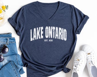 Vintage Lake Ontario V Neck Shirt, Not Lake America, Protest Tee, Canada T-shirt, Anti Name Change, Anti Trump Shirt