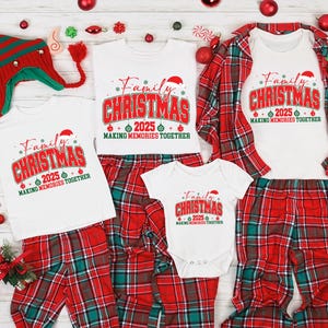 2025 Christmas Crew T-Shirt, Making Memories Together Christmas Tee, Family Christmas Tops, Festive Holiday Shirt, Christmas Party Bodysuit