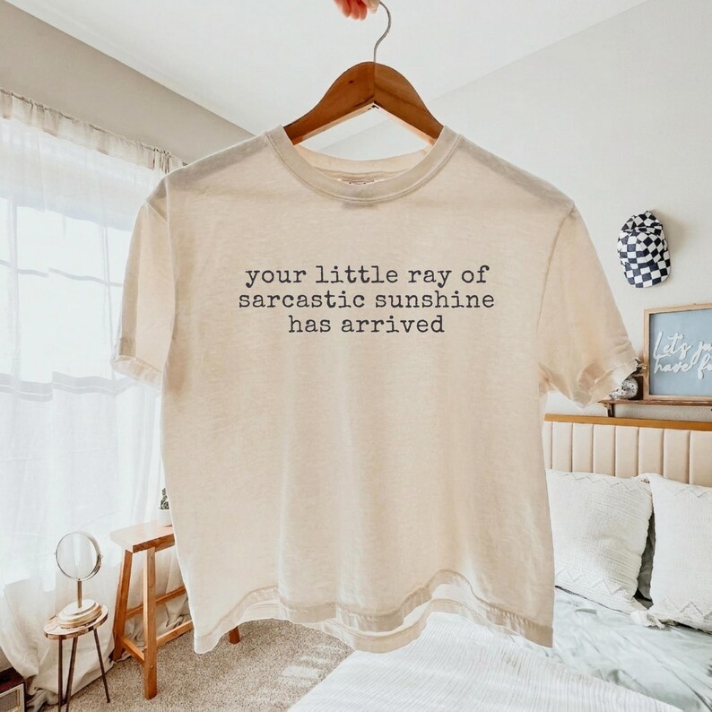 Comfort Colors® Your Little Ray of Sarcastic Sunshine Has Arrived Crop Tee, Funny Boxy Tee, Sarcastic Trendy Womens Shirt,Humor Cropped Fit image 3