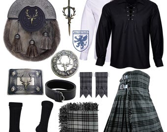 Pirate Skull PT119 Silver Emblem on a Scarf and Kilt Pin 3 7.5 cm