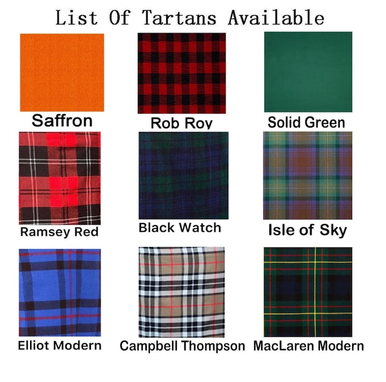 Scottish National Tartan Utility Kilt for Men Available in 50+ Tartans ...