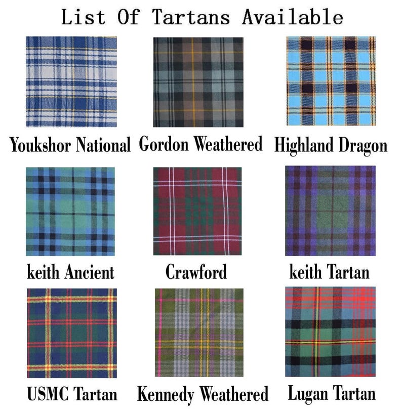 Scottish National Tartan Utility Kilt for Men Available in 50+ Tartans ...