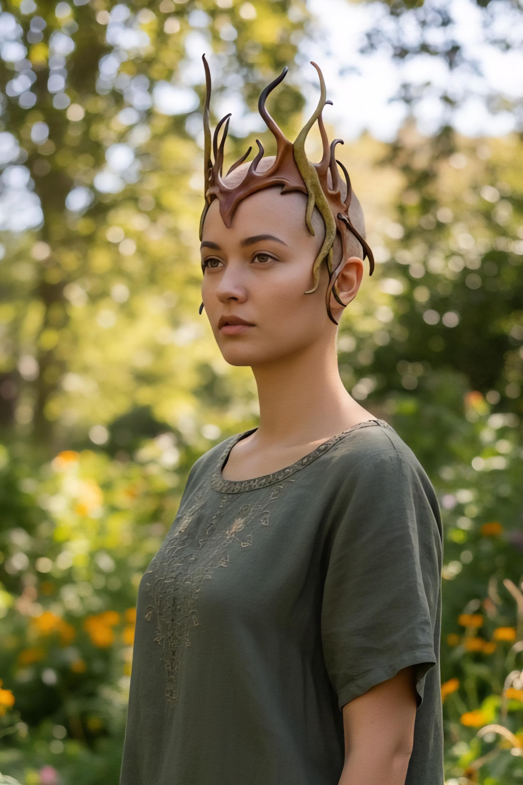Leather Crown, "Forest Warior" - Made to order
