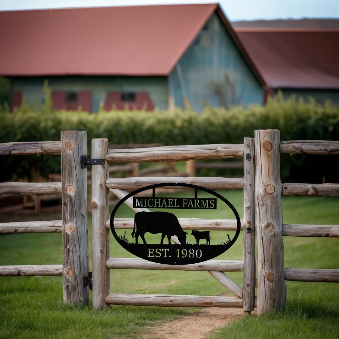 Round Ranch Gate Sign Personalized Metal Farm Gate Sign – Custom Cow Ranch Outdoor Decor - Etsy