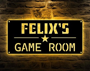 Letrero de pared LED para niños, decoración de neón personalizada para sala de juegos
