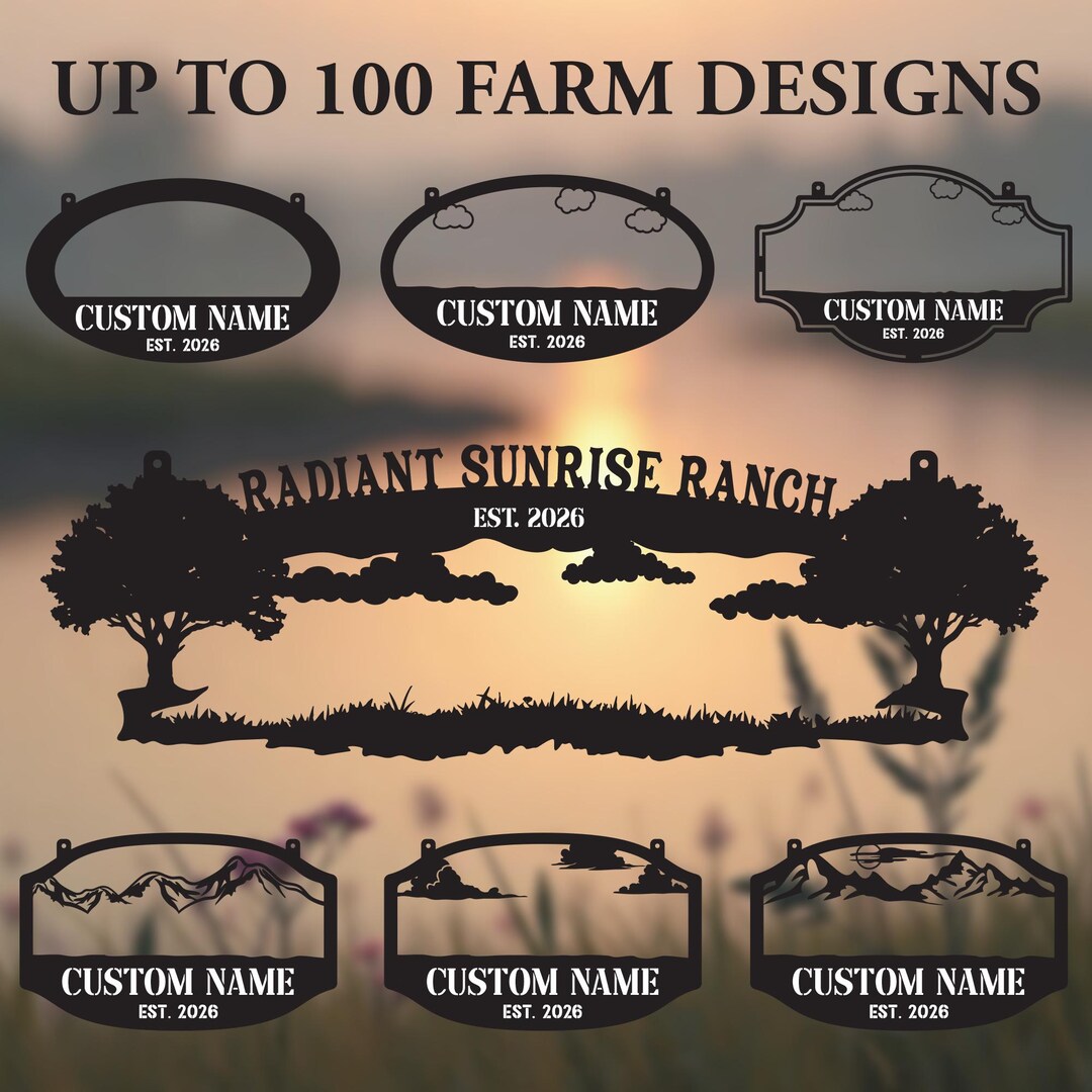 Personalized Farm Ranch Metal Sign – Custom Landscape Hanging Outdoor ...