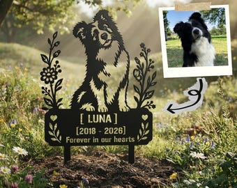 Custom Photo Pet Memorial Stake | Personalized Dog Grave Marker Metal Yard Sign