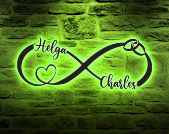 Personalized Wedding Gift for Couple, Custom Infinity Metal Sign with Wedding Date