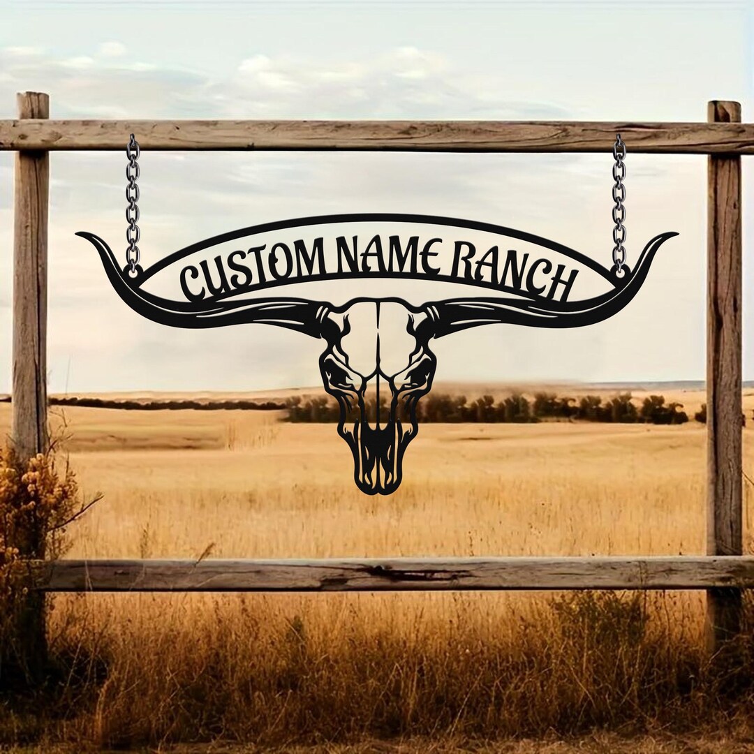Pink Ranch Sign Personalized Ranch Sign – Custom Longhorn Metal Farm Entrance Sign - Etsy
