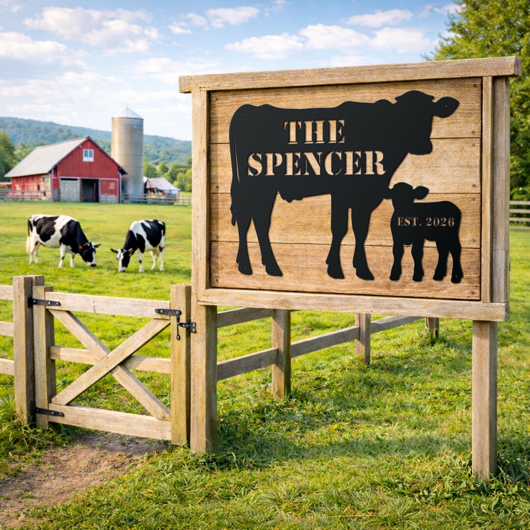 Custom Cattle Ranch Sign Personalized Cattle Farm Metal Sign – Custom Cow Ranch Wall Decor - Etsy