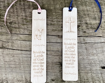 Laser Engraved Wooden Bookmark: Christian Bible Verse Gift