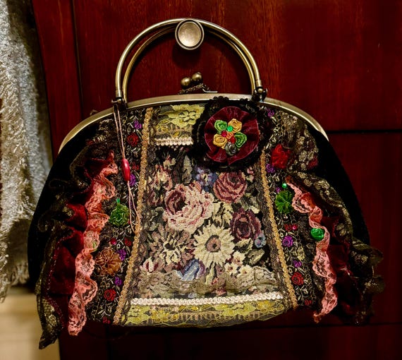 Antique Vintage Victorian Lace Handmade Bag