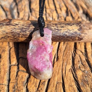 Natural Raw Ruby Leather Cord Necklace: July Birthstone, Minimalist Crystal