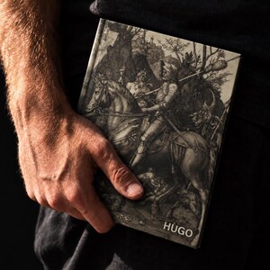 Renaissance Art Journal, Albrecht Dürer Knight Death and the Devil 1513, Personalised Hardcover Notebook, Dark Academia Gift