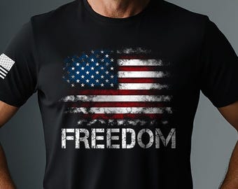 Freedom PNG Art, Patriotic Freedom Digital File, Political Awareness Print Files, American Flag Printable Quote Graphic