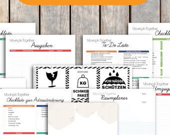 Umzugsplaner für WG, Zusammenziehen Checkliste, Umzugsplaner Download, Umzugscheckliste, Umzug Checkliste WG, Mitbewohner Umzugsplaner