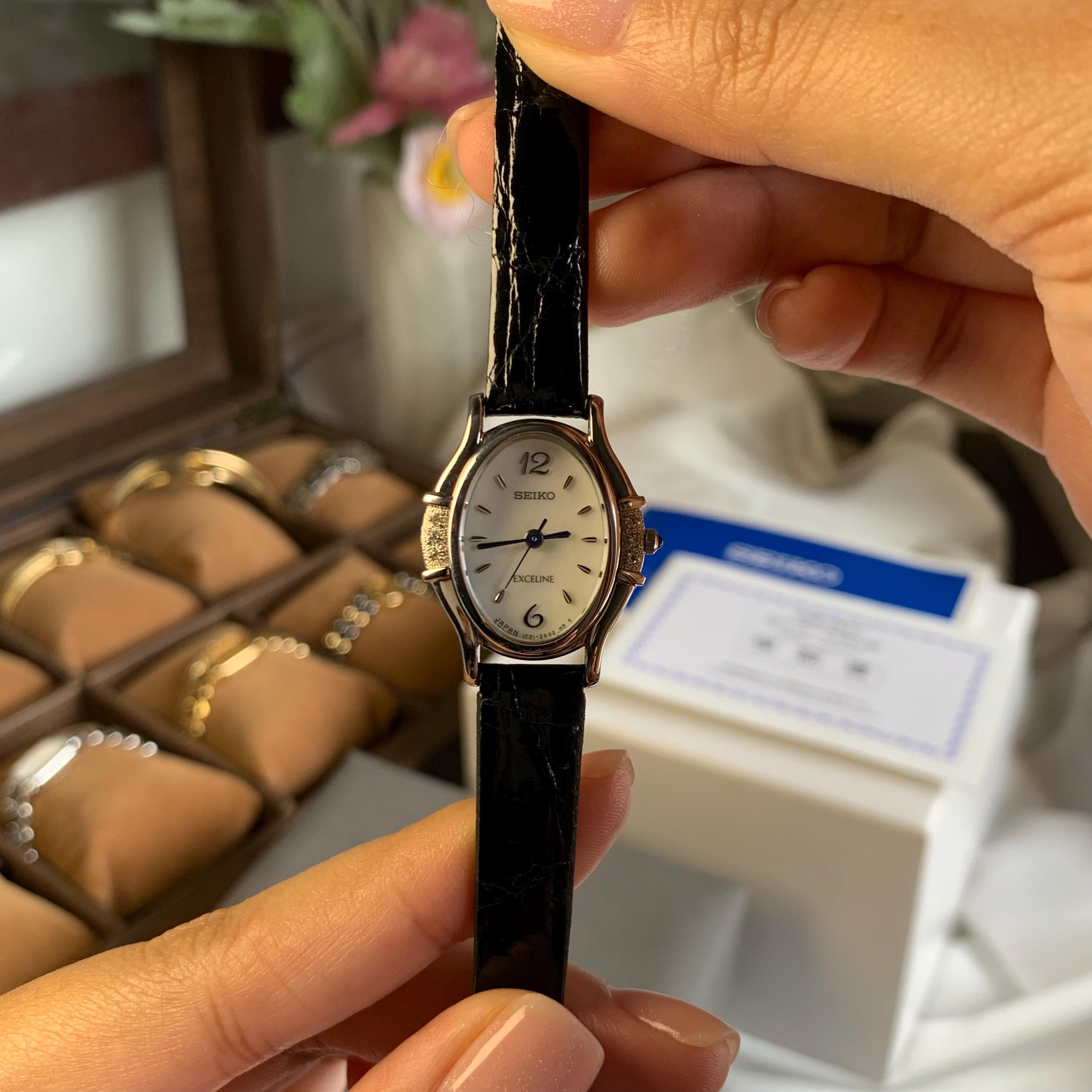 時計 vintage seiko exceline black dial watch SOLD! Very Rare Vintage Seiko Exceline Art Deco Tank Watch