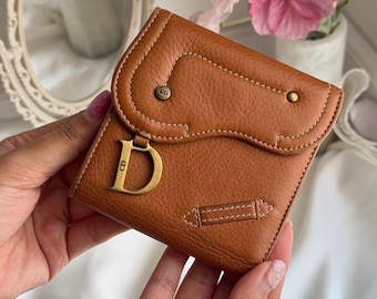 Vintage Christian Dior Saddle Leather Wallet Brown