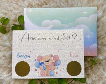 Original Baby Gender Reveal Scratch Card / Gender Reveal Girl or Boy? / Prediction Game