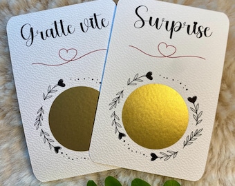 Carte à gratter / Annonce de grossesse pour les grands-parents / Demande en mariage / Annonce surprise / Personnalisable / Chèque-cadeau