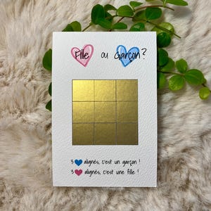 Tarjeta rasca y gana original - Anuncio del sexo del bebé | Juego de tres en raya para baby shower