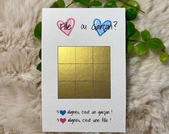 Original Scratch Card - Baby Gender Reveal | Tic-Tac-Toe Game for Baby Shower