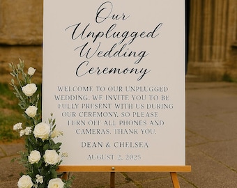 Letrero de ceremonia de boda desconectado