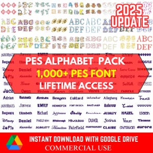 Brother Embroidery Fonts and Alphabets Bundle +1000 fonts Embroidery Machine PES Fonts set Embroidery Alphabet and Letters Embroidery Script