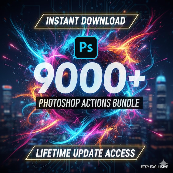 9,000+ Premium Photoshop Actions Bundle | Adobe Photoshop Effects & Filters | Graphic Design Toolkit | Instant Download
