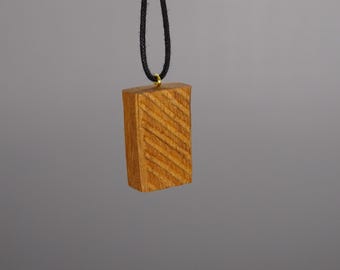 Ręcznie robiony naszyjnik z prostokątnego drewna, biżuteria irlandzka