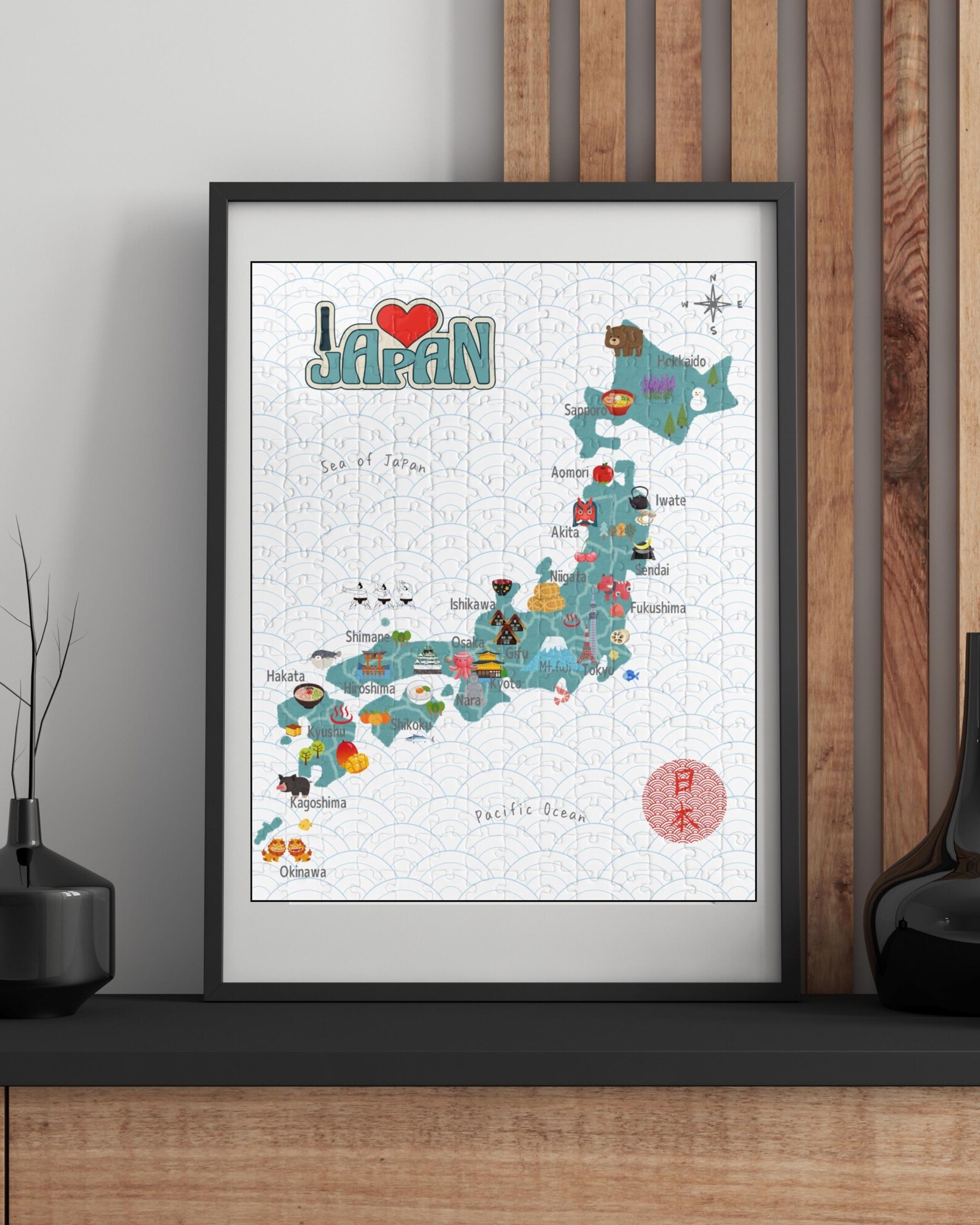 Japan Map Fun Kawaii Japan Map Jigsaw Puzzle – Fun & Educational Toy for Kids ...