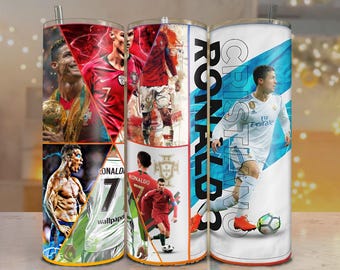 Cristiano Ronaldo Tumbler Wrap: CR7 Football Fan Design (PNG Digital Download