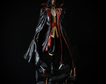 Dracula Statue, Castlevania Custom Printed Figurine, Hand Painted Resin Collectible, Vampire King Figure